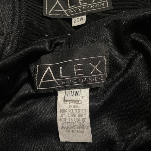 2 Piece Alex Evenings Black Sparkle Open Front Jacket Tank Top Party Holiday - Picture 7 of 7